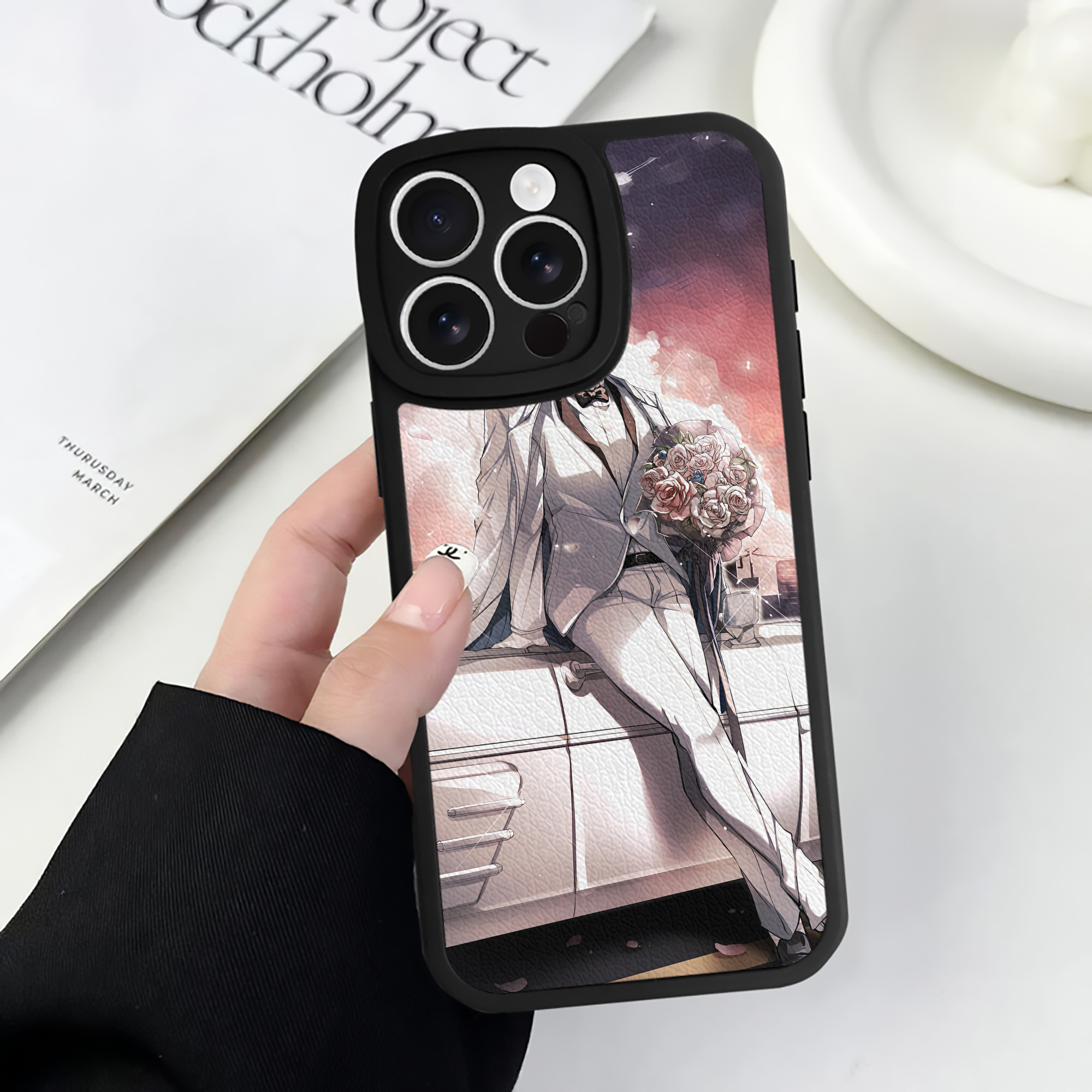 （画像用） 文豪ストレイドッグス Bungo Stray Dogs 【iPhone 16シリーズ対応】シリコンスマホケース（レザー調） 材質：シリコン